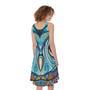 Colorful Tribal Owl Print Sleeveless Knee Length Dress