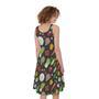 Colorful Vegetable Pattern Print Sleeveless Knee Length Dress