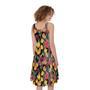 Colorful Watercolor Tulip Pattern Print Sleeveless Knee Length Dress