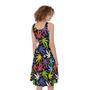 Colorful Weed Leaf Pattern Print Sleeveless Knee Length Dress