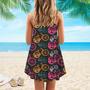 Compass And Mountains In Bicycle Wheels Spaghetti Strap Summer Dress