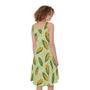 Corncob Pattern Print Sleeveless Knee Length Dress