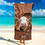 Cow Breeds Love Design Custom Name Beach Towels Farm Lovers Gift