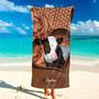 Cow Breeds Love Design Custom Name Beach Towels Farm Lovers Gift