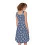 Cow Denim Jeans Pattern Print Sleeveless Knee Length Dress