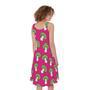 Crazy Mushroom Pattern Print Sleeveless Knee Length Dress