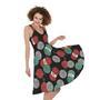 Crochet Yarn Pattern Print Sleeveless Knee Length Dress