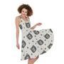 Cute Black Bear Pattern Print Sleeveless Knee Length Dress