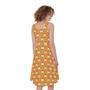 Cute Chicken Emoji Pattern Print Sleeveless Knee Length Dress