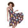 Cute Cupcake Pattern Print Sleeveless Knee Length Dress