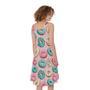 Cute Donut Pattern Print Sleeveless Knee Length Dress