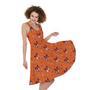 Cute Fox Pattern Print Sleeveless Knee Length Dress