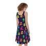 Cute Monster Pattern Print Sleeveless Knee Length Dress