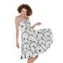 Cute Polar Bear Pattern Print Sleeveless Knee Length Dress