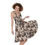 Cute Pug Pattern Print Sleeveless Knee Length Dress