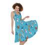 Cute Shark Pattern Print Sleeveless Knee Length Dress