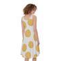 Cute Waffle Pattern Print Sleeveless Knee Length Dress