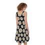 Daisy Flower Pattern Print Sleeveless Knee Length Dress