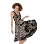 Dark Brown Paisley Pattern Print Sleeveless Knee Length Dress