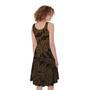 Dark Brown Western Damask Print Sleeveless Knee Length Dress