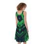 Dark Green Kaleidoscope Print Sleeveless Knee Length Dress