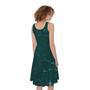 Dark Green Marble Print Sleeveless Knee Length Dress