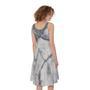 Dark Grey White Marble Print Sleeveless Knee Length Dress