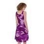 Dark Purple Camouflage Print Sleeveless Knee Length Dress