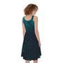 Dark Teal Galaxy Space Print Sleeveless Knee Length Dress