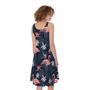 Dark Tropical Flamingo Pattern Print Sleeveless Knee Length Dress