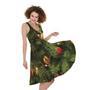 Decorated Christmas Tree Print Sleeveless Knee Length Dress