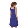 Deep Blue Knitted Pattern Print Sleeveless Knee Length Dress