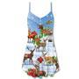 Deer Merry Christmas Snow Art - V-Neck Sleeveless Cami Dress