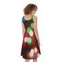 Defocused Christmas Lights Print Sleeveless Knee Length Dress