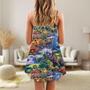 Dinosaur Art Coloful Style - V-Neck Sleeveless Cami Dress