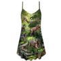 Dinosaur Cool In The Forest Style - V-Neck Sleeveless Cami Dress