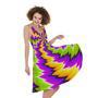 Dizzy Vortex Moving Optical Illusion Sleeveless Knee Length Dress