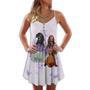 Dog Love Purple Flower Dachshund - Summer Dress