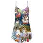 Dogs Snowdog Merry Christmas Funny Night - V-Neck Sleeveless Cami Dress