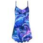 Dolphin Galaxy Neon Glow Style - V-Neck Sleeveless Cami Dress