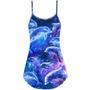 Dolphin Galaxy Neon Glow Style - V-Neck Sleeveless Cami Dress