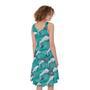 Dolphin Riding Waves Pattern Print Sleeveless Knee Length Dress