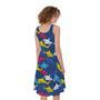 Doodle Shark Pattern Print Sleeveless Knee Length Dress