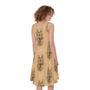 Drawing German Shepherd Pattern Print Sleeveless Knee Length Dress