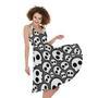 Emo Skull Pattern Print Sleeveless Knee Length Dress