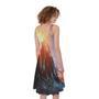 Erupting Volcano Print Sleeveless Knee Length Dress