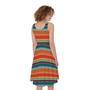 Ethnic Mexican Blanket Pattern Print Sleeveless Knee Length Dress