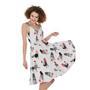 Exotic Chicken Pattern Print Sleeveless Knee Length Dress