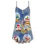 Farm Santa Merry Christmas Snow - V-Neck Sleeveless Cami Dress