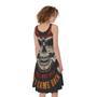 Firefighter Department Skull Print Sleeveless Knee Length Dress